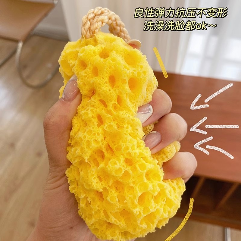 黄色奶酪沐浴球儿童宝宝起泡沐浴花可爱搓澡起泡海绵球不散搓澡巾