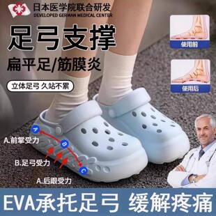 日本足弓支撑洞洞鞋女2026新款扁平足矫正eva防滑防臭外穿凉拖GW
