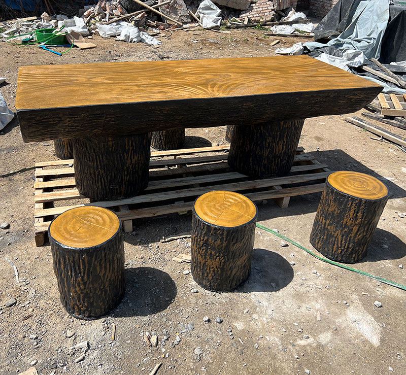 水泥仿木桌椅园林景观户外桌凳景区休闲桌子