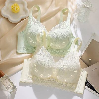 俞兆林蕾丝内衣女夏薄款小胸聚拢显大舒适透气收副乳防下垂文胸