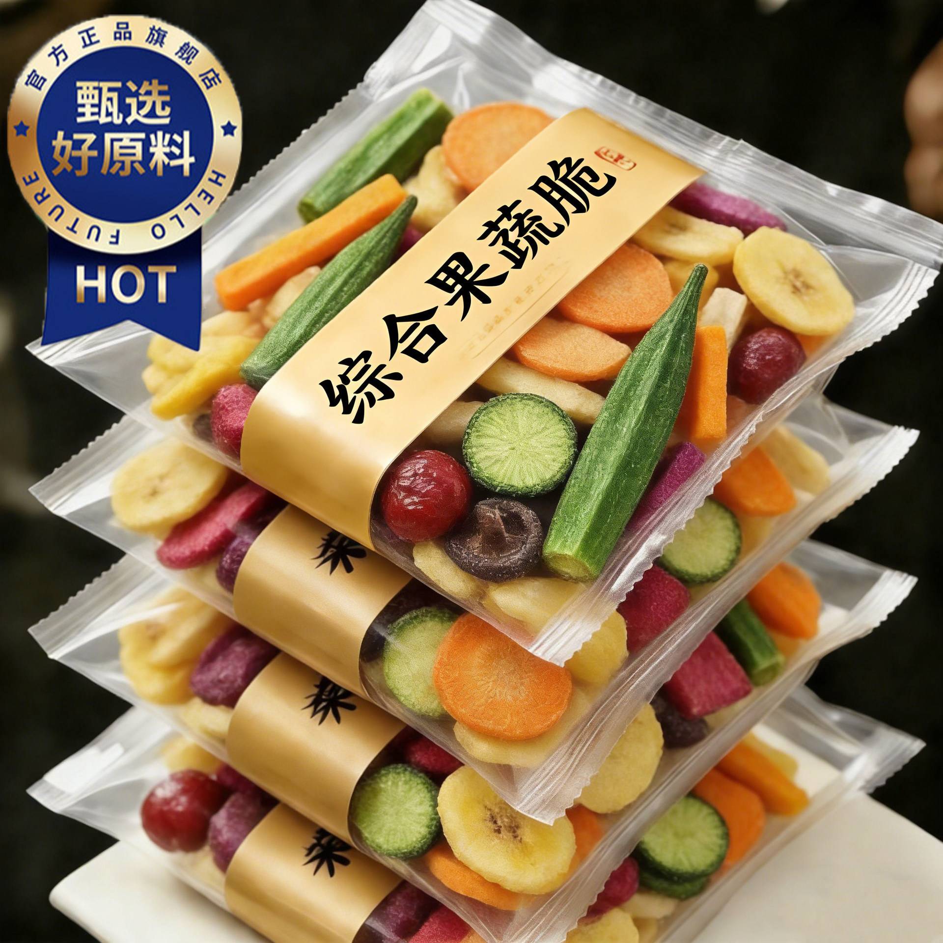 综合果蔬脆蔬菜干什锦水果干混合装秋葵香菇脆片孕妇休闲零食小吃