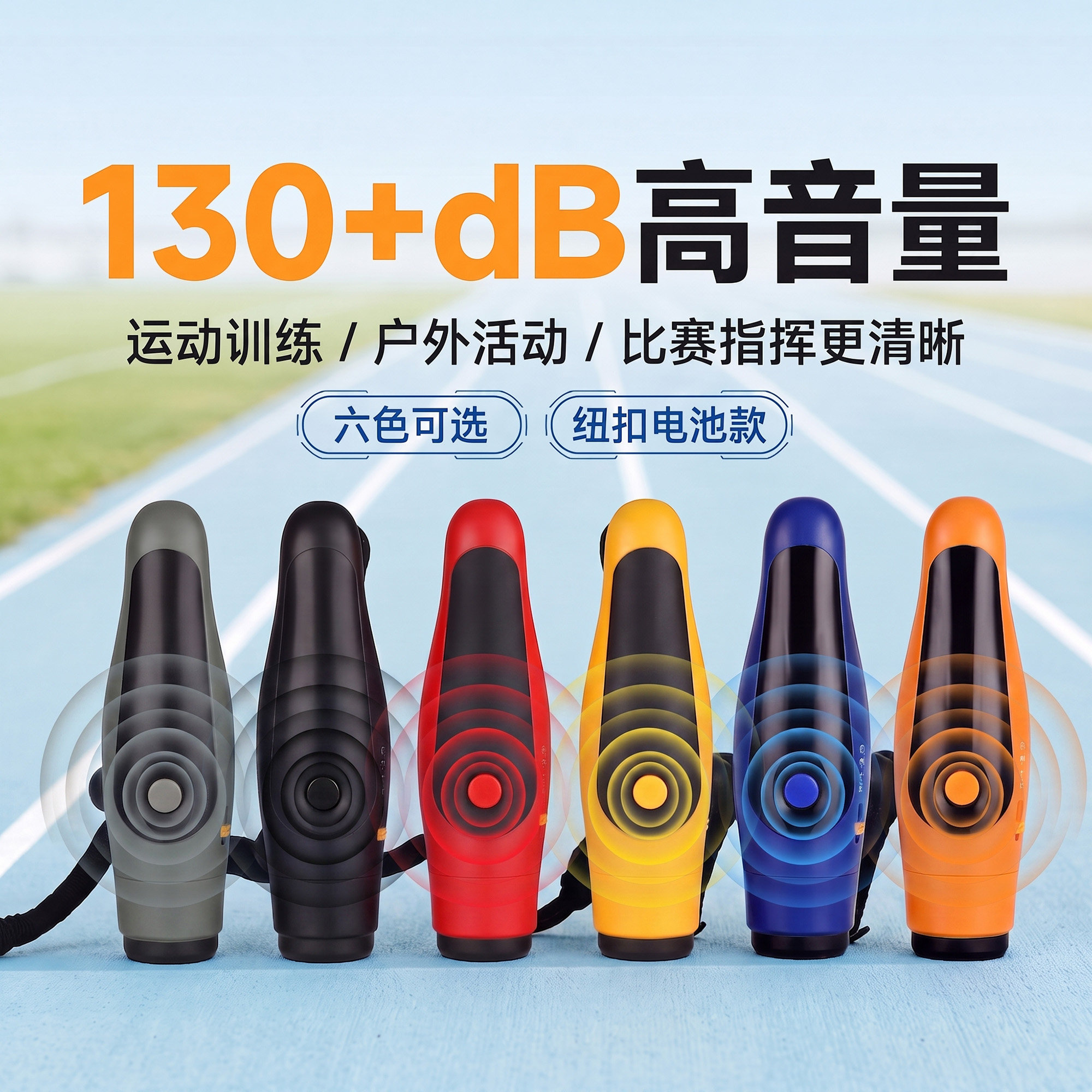 130+dB高音量裁判专用哨运动训练户外活动纽扣电池款高分贝口哨