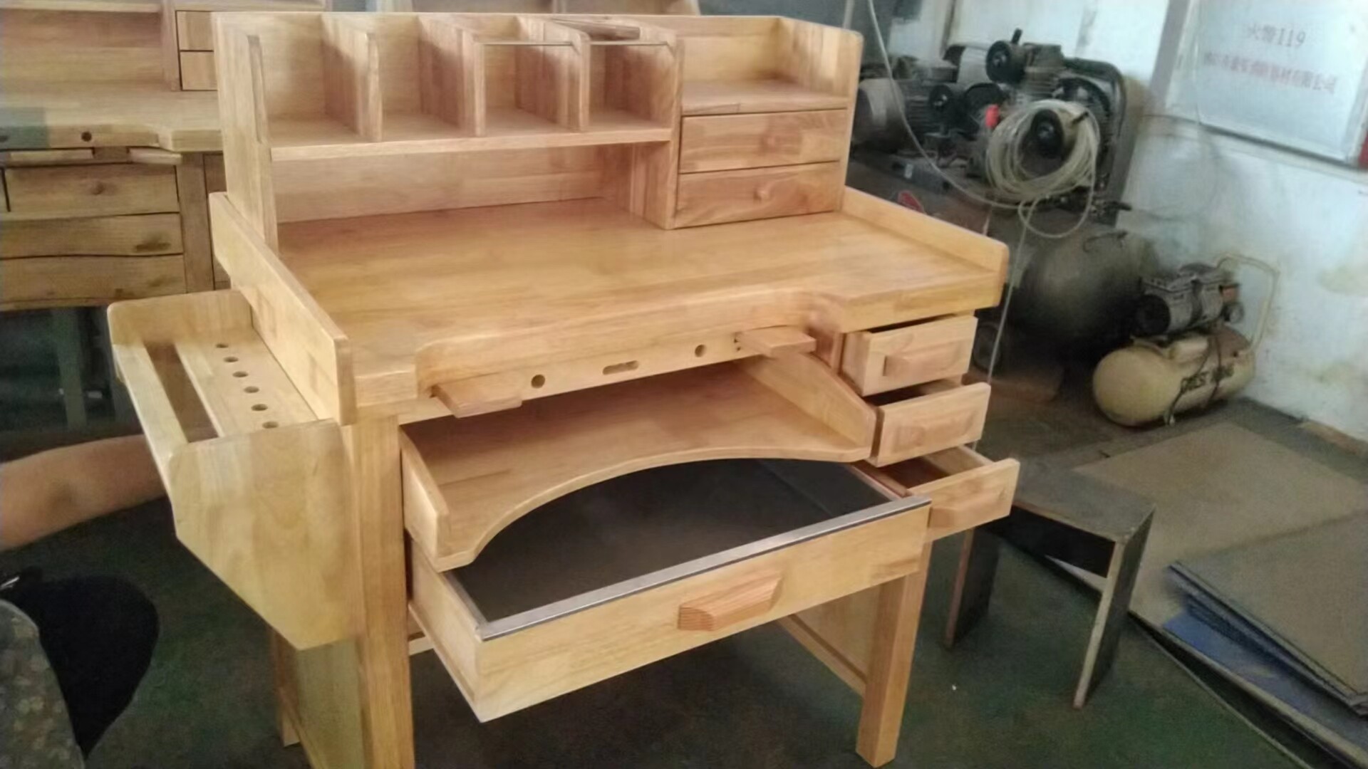 【新品】珠宝首饰橡木实木功夫台金工雕刻台珠宝制作桌雕蜡加工桌