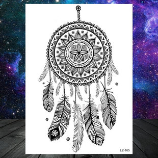 Black Dreamcatcher Temporary Tattoos Sticker For Women