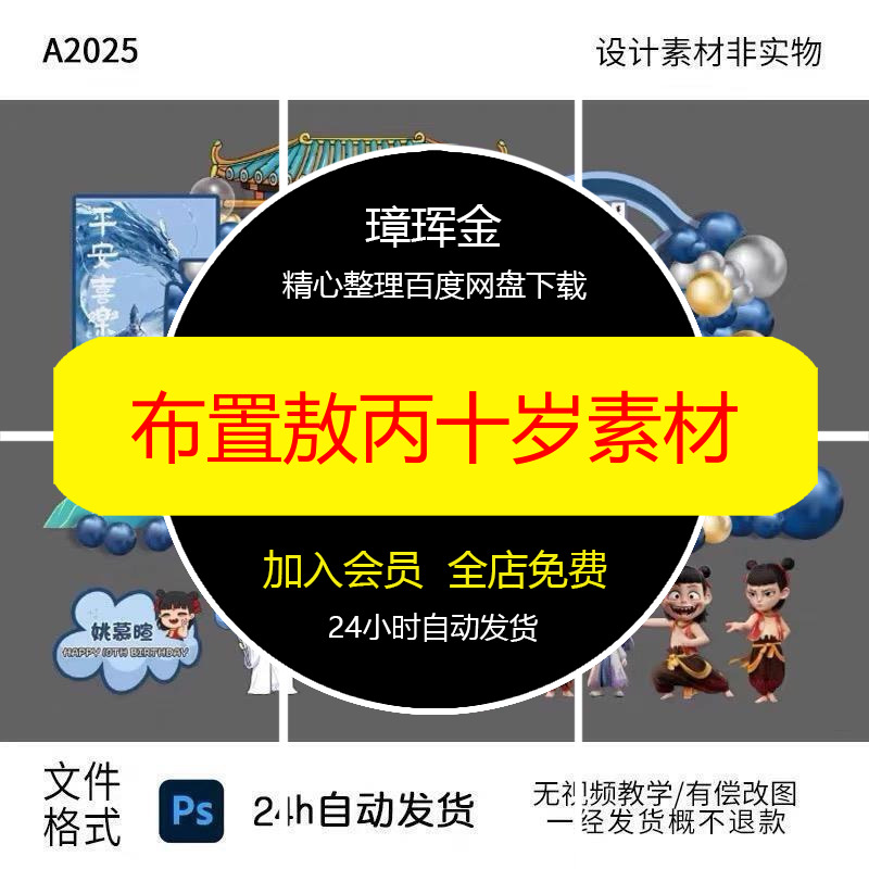 男孩背景敖丙源文件十岁设计ps生日宴哪吒布置主题素材ye09