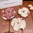 红色甜美波点大肠马尾发圈发绳丸子2026高级头饰发饰新款 红色头绳