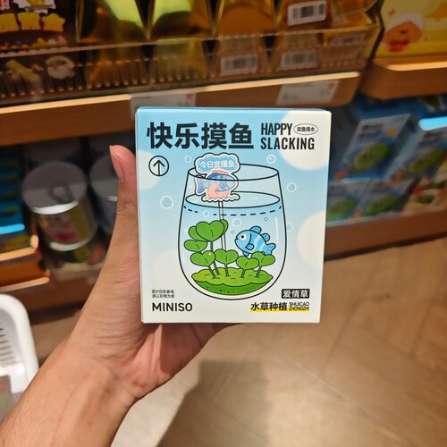 MINISO快乐摸鱼水草种植瓶名创优品
