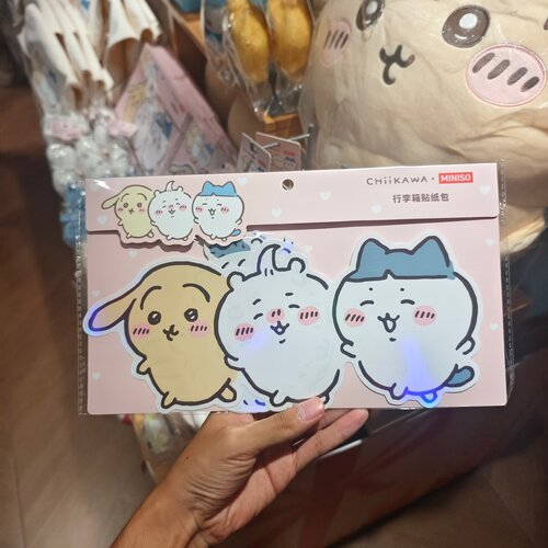 名创优品chiikawa元气发型系列行李箱贴纸包乌萨奇小八吉伊MINISO
