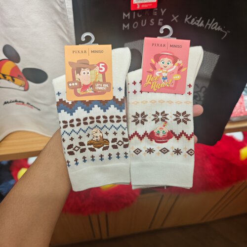 MINISO迪士尼玩具总动员系列费尔岛长袜胡迪翠丝名创优品