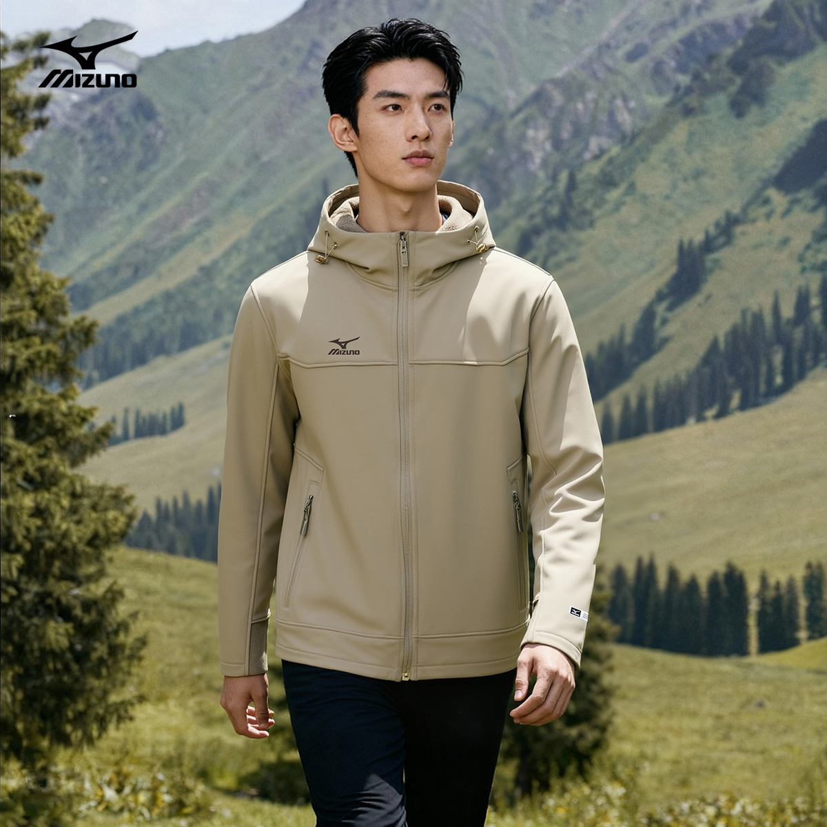 Mizuno/美津浓软壳衣加绒加厚
