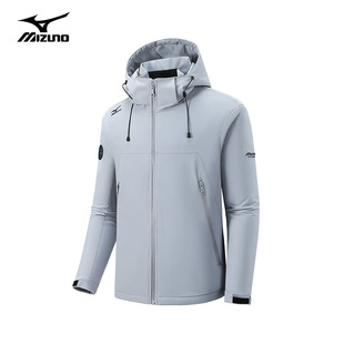Mizuno 秋冬连帽保暖防寒登山棉服男 美津浓户外加厚棉衣外套男士