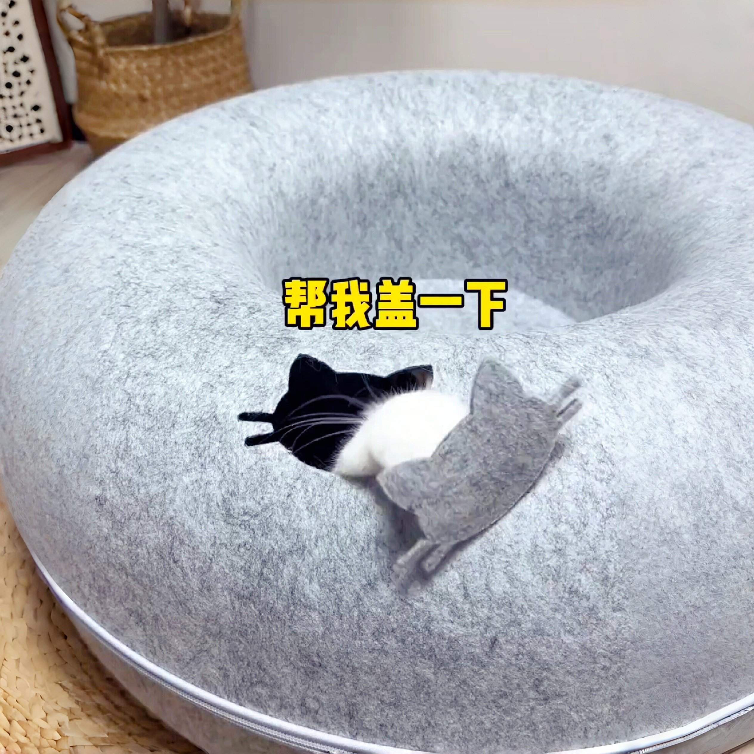 甜甜圈猫窝四季通用圆形半封闭式安全感耐磨可拆洗冬季保暖毛毡窝,宠物/宠物食品及用品,猫窝/屋/帐篷/沙发,淘宝优惠券,粉丝福利购,淘宝优惠卷