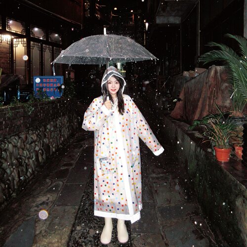 雨天户外波点雨衣！氛围感upup