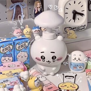 分装 乳液瓶按压起泡器卫生间小摆件 瓶卡通可爱蘑菇头洗手液分装