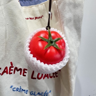 西红柿挂件番茄包包挂件帆布包书包双肩包单肩包挂饰钥匙扣装饰品