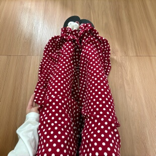 波点裤子遛弯裤家居裤宿舍夏季轻薄可外穿休闲裤女大学生花苞裤