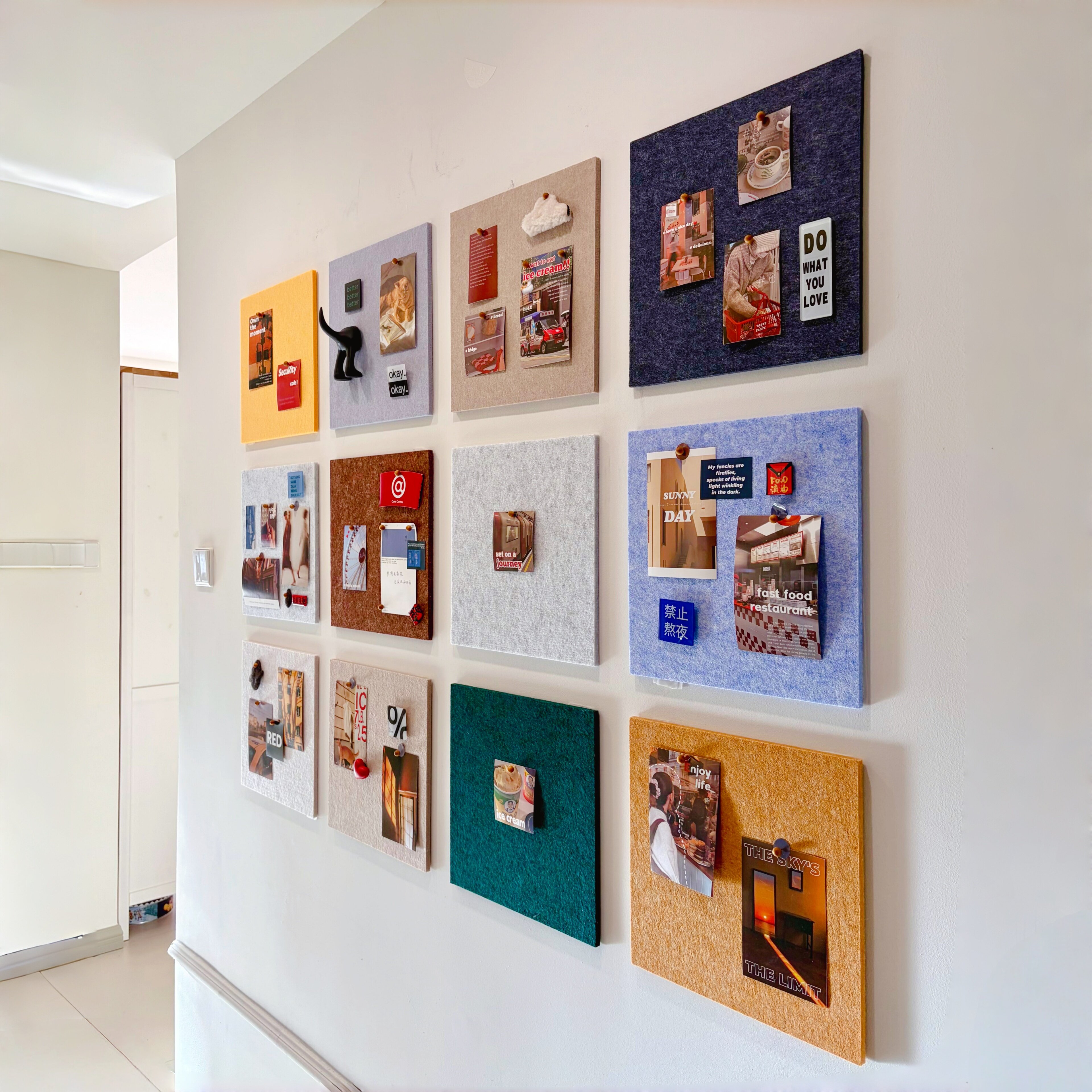 【居家好物】毛毡板照片墙墙贴展示墙免打孔留言板拯救大白墙装饰