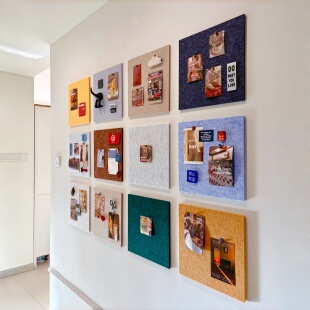 【居家好物】毛毡板照片墙墙贴展示墙免打孔留言板拯救大白墙装饰