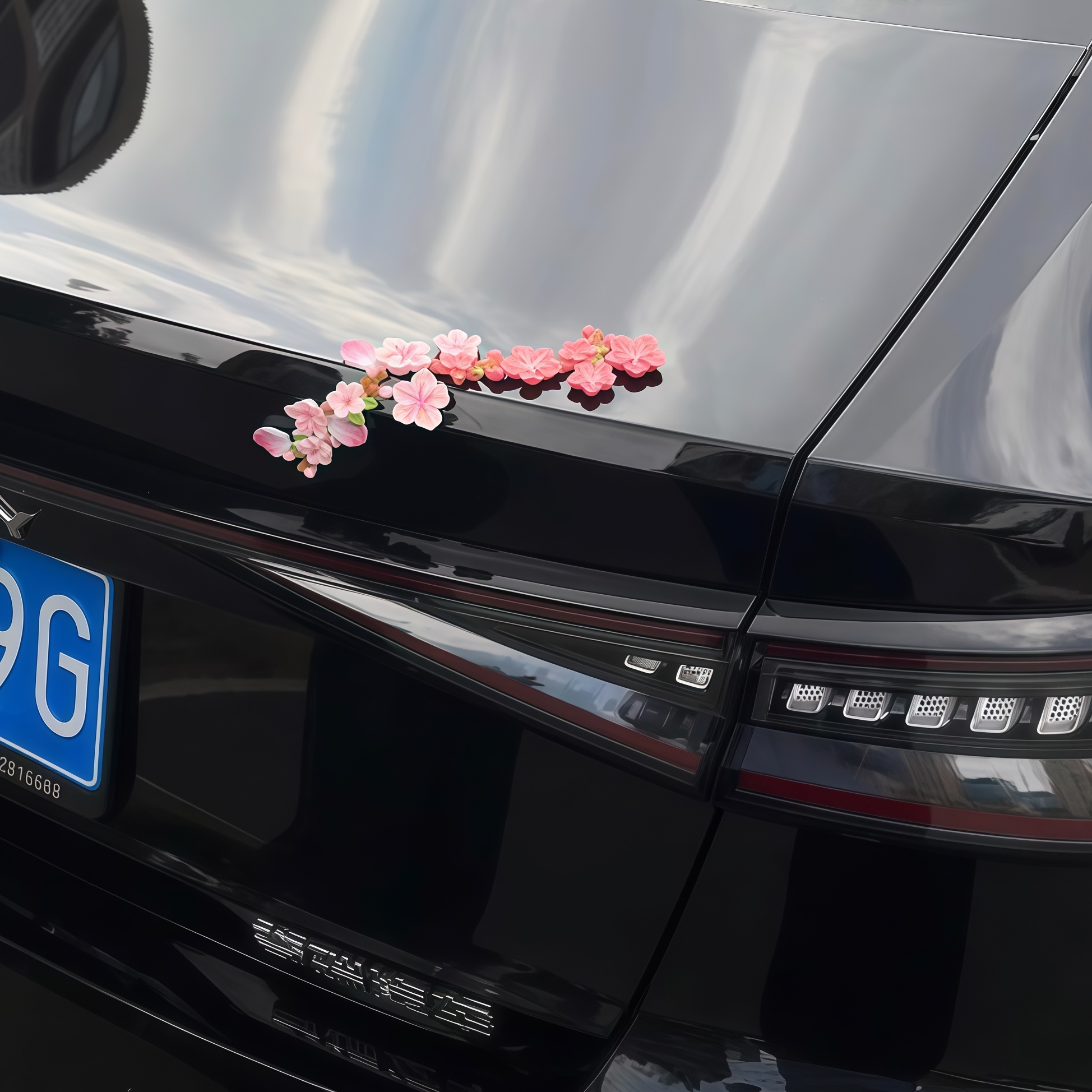 以后一起走花路吧～好浪漫的车贴