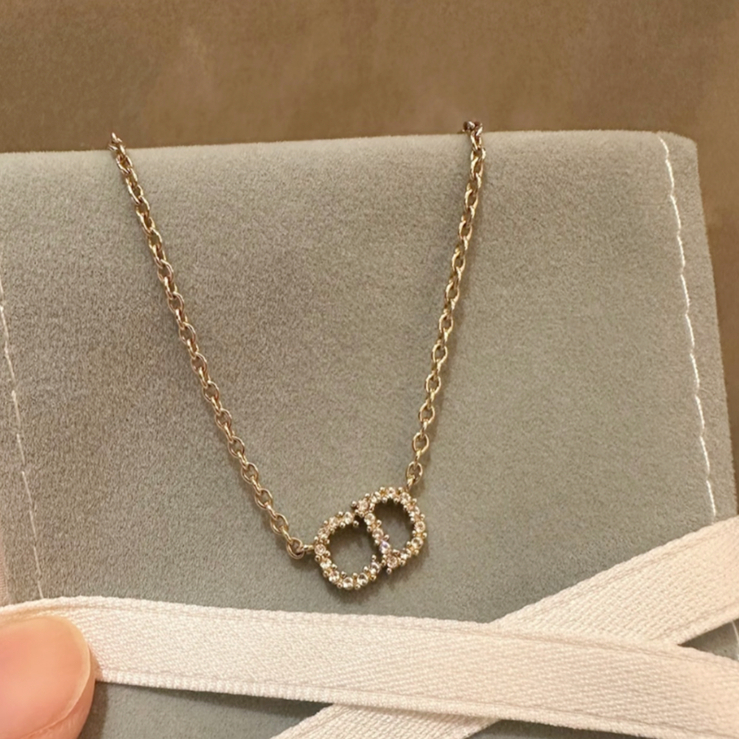 cd简约项链女锁骨链ins镶钻吊坠