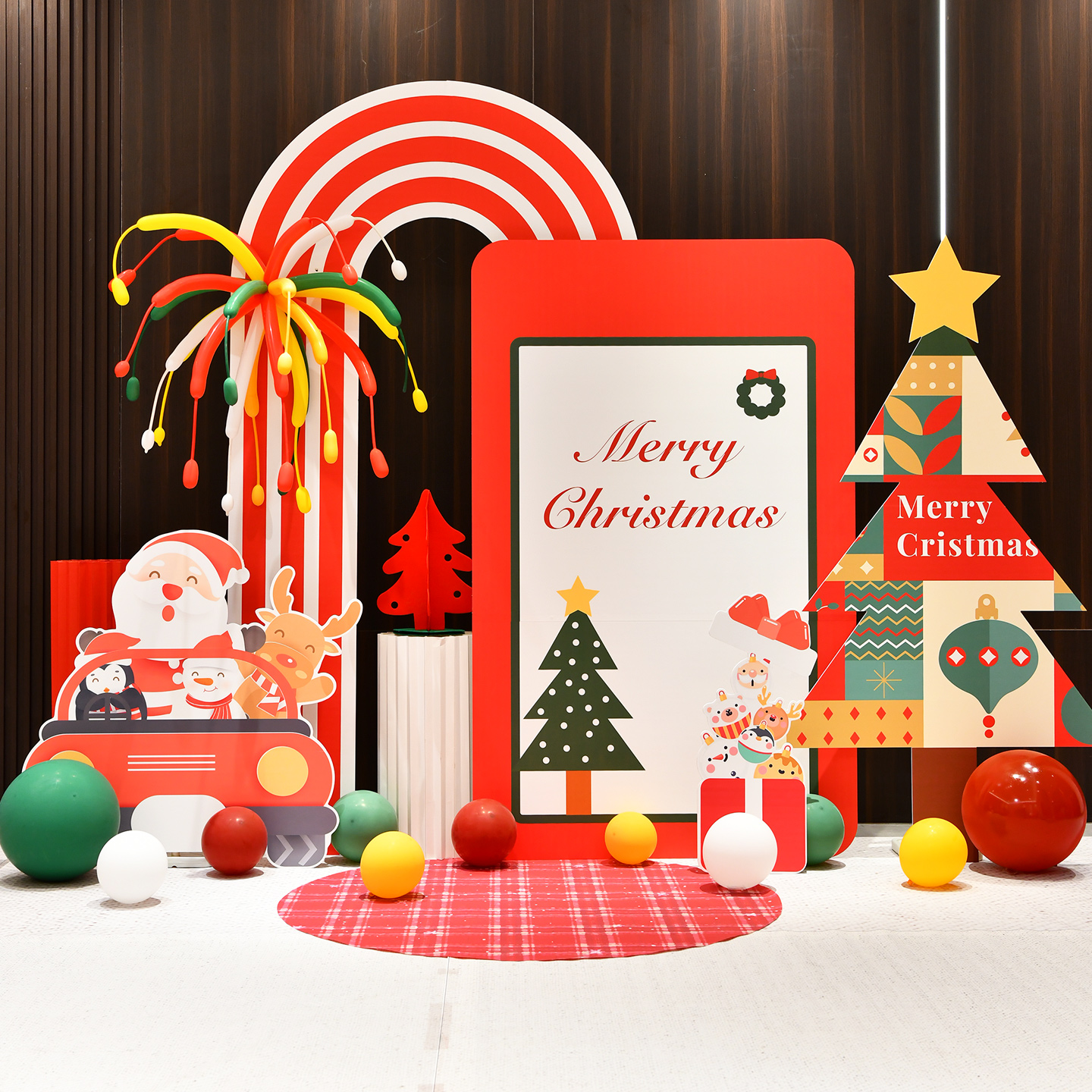 圣诞狂欢派对定制kt板背景布置商场店铺室内外活动氛围感场景装饰