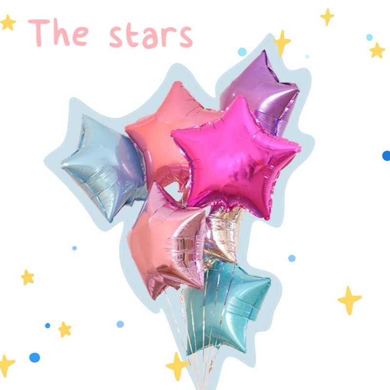 10寸五角星铝膜气球 星星铝箔气球 生日party 婚房装饰铝箔气球