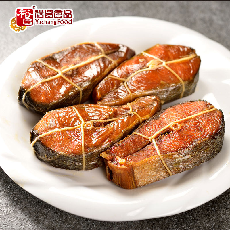 裕昌大马哈熏鱼咸香腊鱼块即食海鱼熟鱼肉特产咸鱼下酒菜鱼干零食