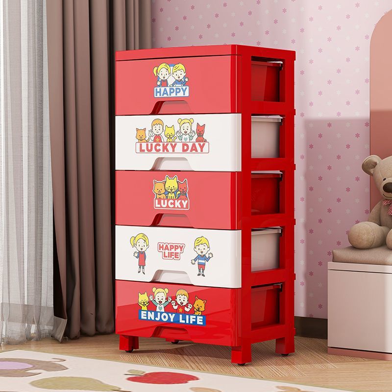 2026抽屉式置物架儿童客厅移动多层零食收纳柜家用卧室床头柜