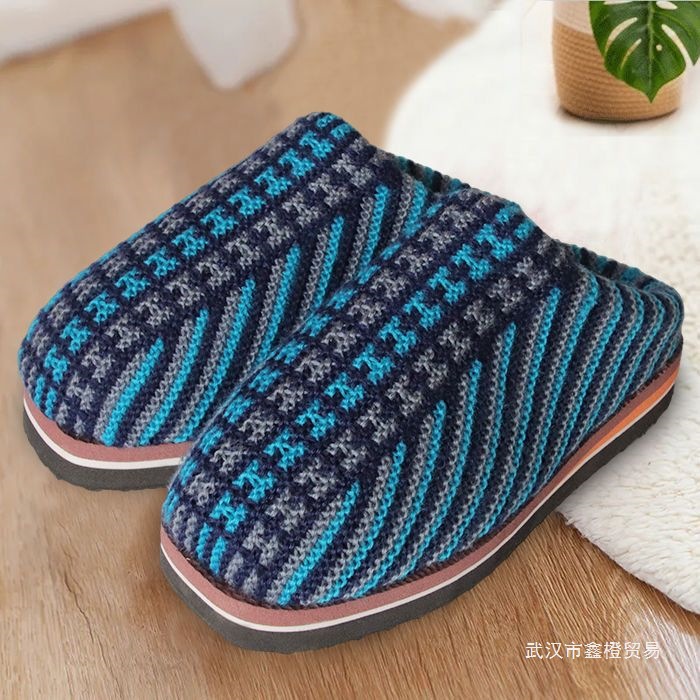 2026毛线鞋子女纯手工编织鞋居家冬季保暖棉鞋防滑加绒加厚成品拖