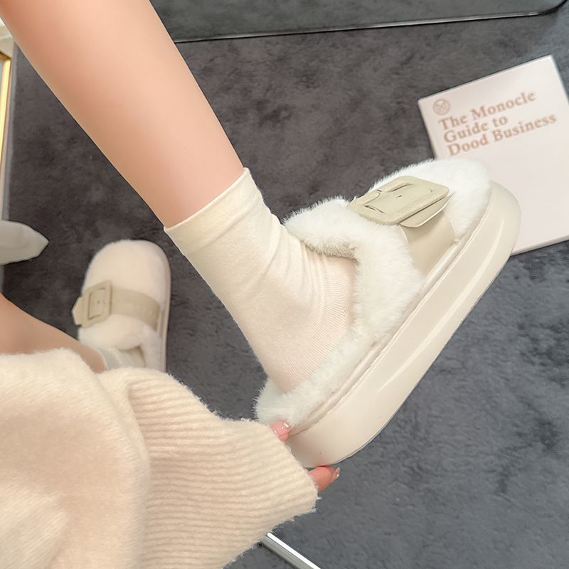 2026毛毛拖鞋女士秋冬季加绒保暖居家用防滑厚底踩屎感外穿女款拖