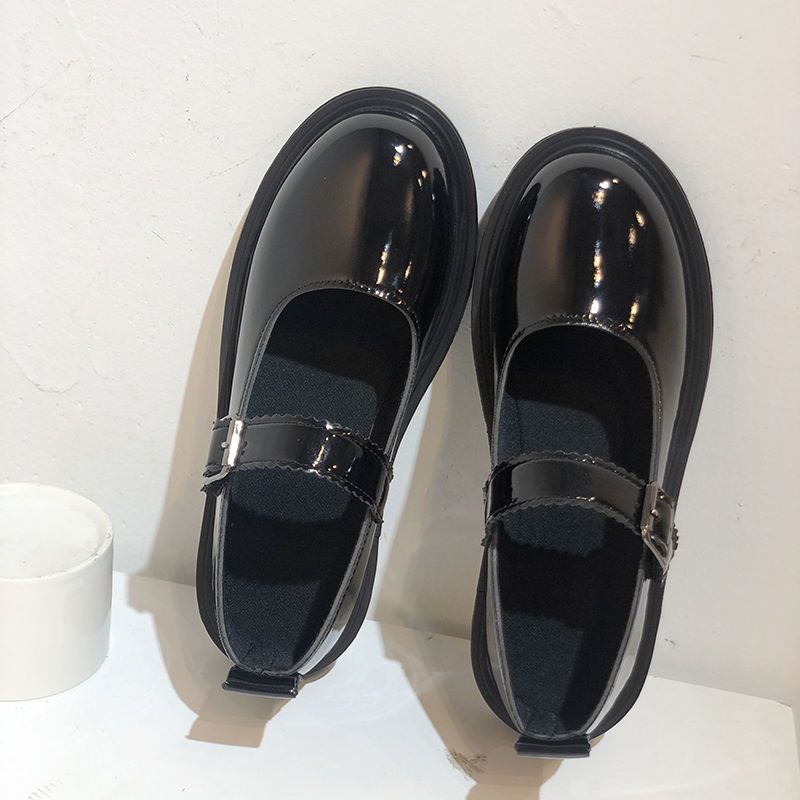 202631-44码 大码女鞋41厚底圆头皮鞋女42宽口蝴蝶节单鞋43加大码