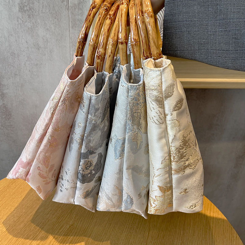 2026伴手礼新中式女手拿包提花复古旗袍挽婚礼手国风精致汉服包竹