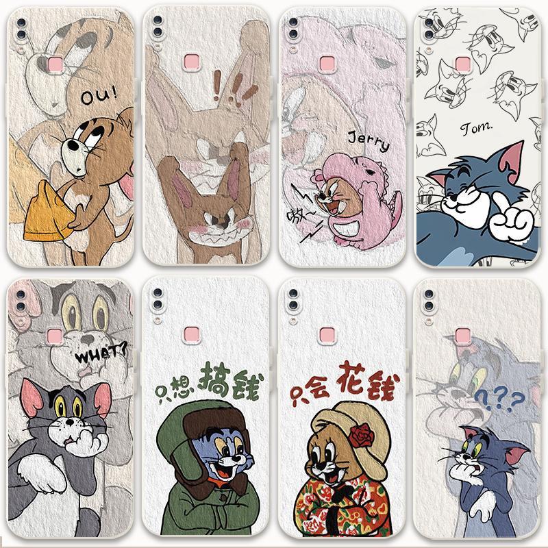 适用vivoy85手机壳情侣y85a猫和老鼠防摔y85全包软套可爱男女创意