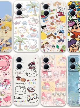 适用vivoy37手机壳y36 y37pro蜡笔小新y77e情侣y70s y35+ y78+套y