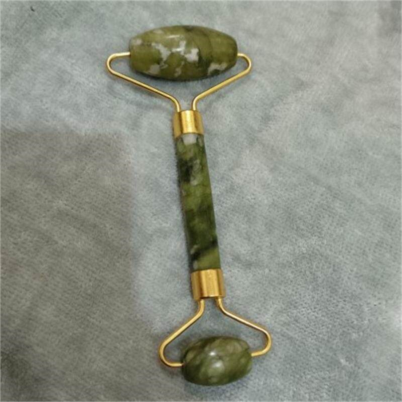 玉石滚轮按摩器 天然岫玉滚轮刮痧板套装 刮痧拔筋棒仪 彩盒