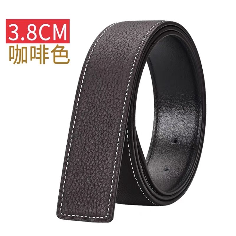 皮带条头层纯牛皮男士平滑扣不带头h扣无头z腰带女打孔裤带身
