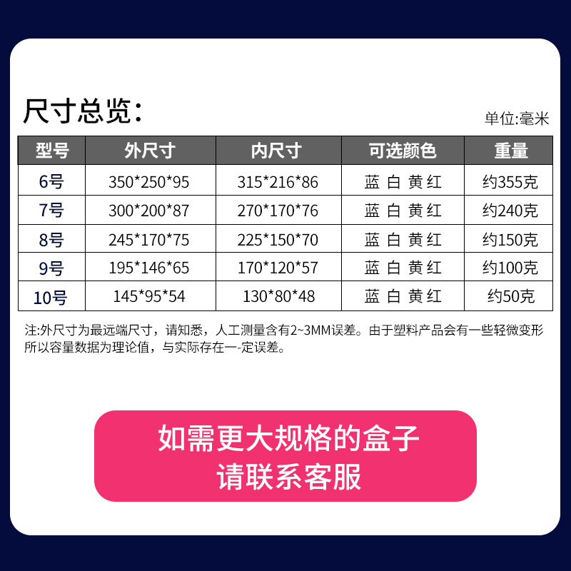 周转箱长方形塑料零件盒螺丝盒工具框收纳盒子塑料彩色熟胶小盒子