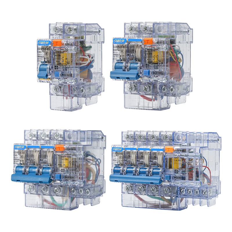 透明空开带漏电保护开关家用3p空气开关2p三相电漏保32a断路器63a