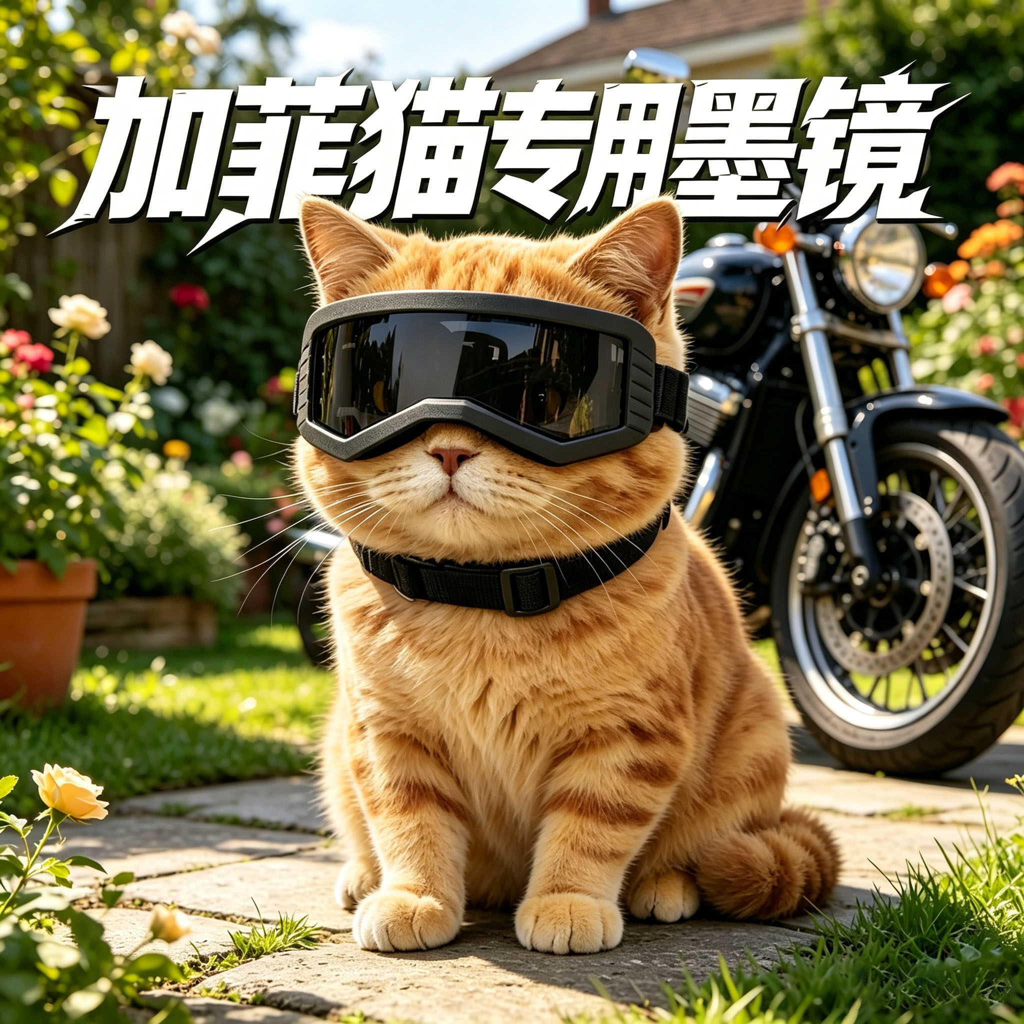 加菲猫专用猫咪眼镜护目镜宠物猫墨镜小猫摩托车头盔饰品外出用品