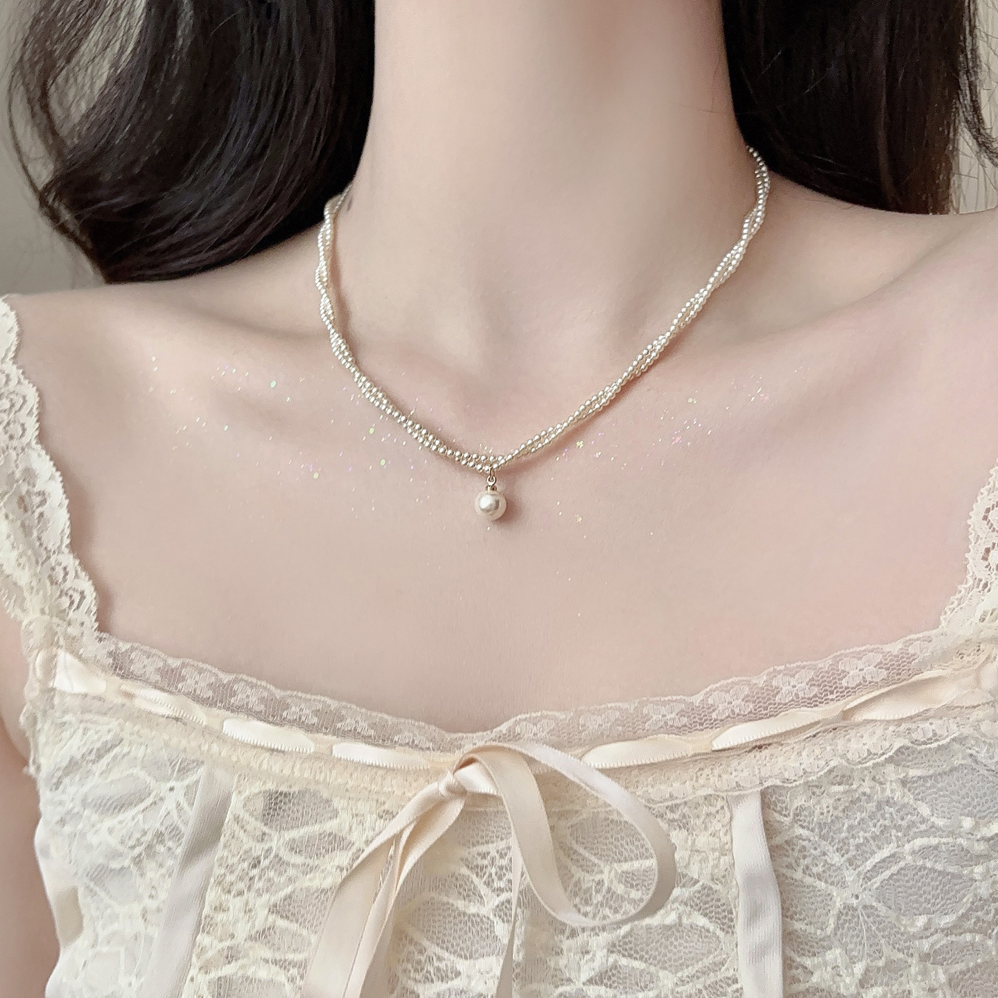 「奥菲利亚」复古双层珍珠项链轻奢小众气质高级感百搭锁骨链颈链