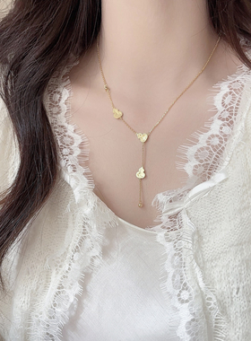 「金沙」金色福禄项链女轻奢小众高级感锁骨链气质简约秋冬颈链