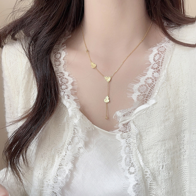 「金沙」金色福禄项链女轻奢小众高级感锁骨链气质简约秋冬颈链