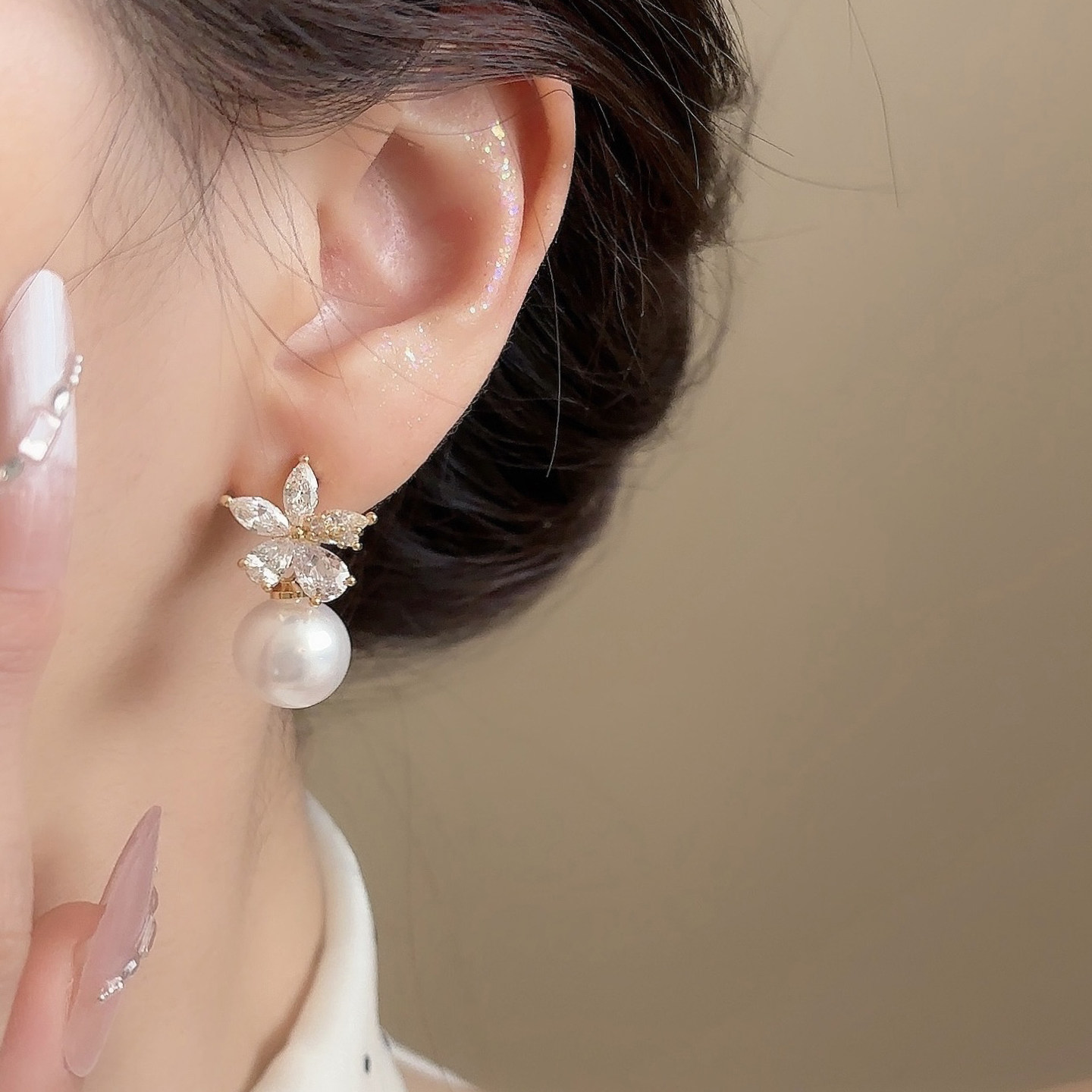 「波光月影」花朵珍珠蚊香盘耳夹女无耳洞耳饰新款复古气质耳环,饰品/流行首饰/时尚饰品新,耳夹,淘宝优惠券,粉丝福利购,淘宝优惠卷