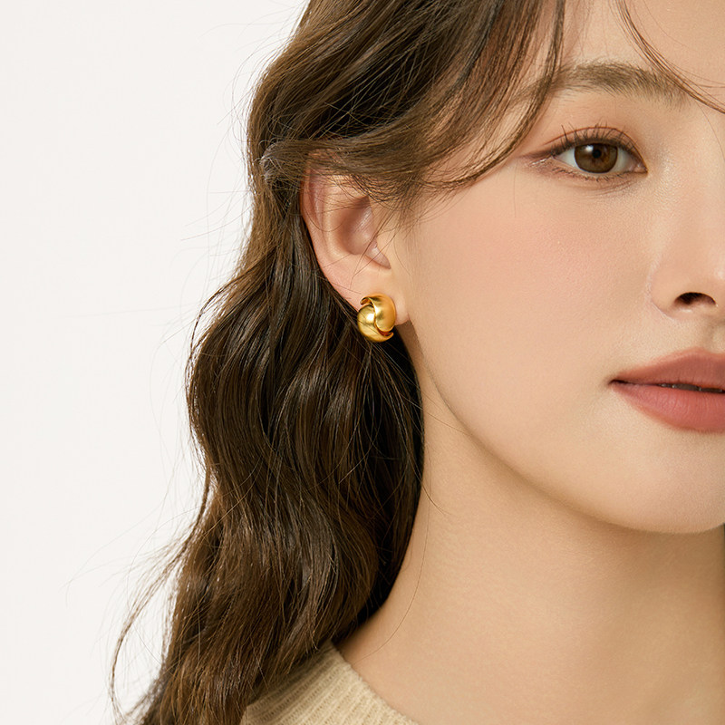 「月半湾」极简拉丝金蚊香盘耳夹女无耳洞耳饰轻奢小众高级感耳环,饰品/流行首饰/时尚饰品新,耳夹,淘宝优惠券,粉丝福利购,淘宝优惠卷