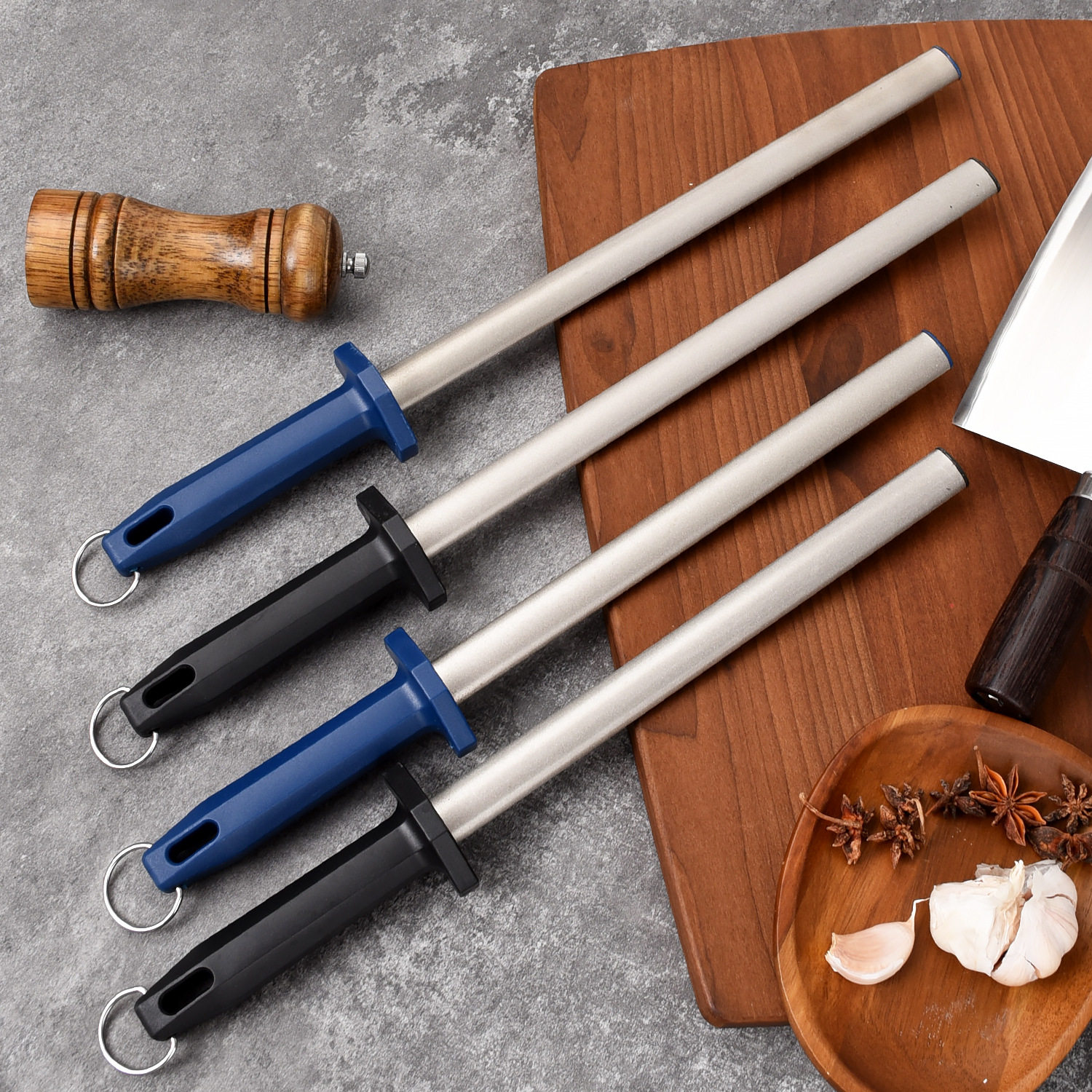 12寸金刚砂磨刀棒 手持高硬度家用耐用快速锋利磨刀棍专业磨刀器