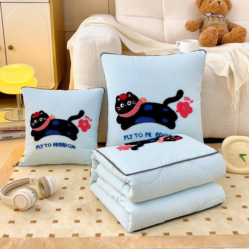 可爱卡通毛巾绣抱枕被子两用二合一车载靠垫可折叠客厅午睡毯子,居家布艺,抱枕被,淘宝优惠券,粉丝福利购,淘宝优惠卷