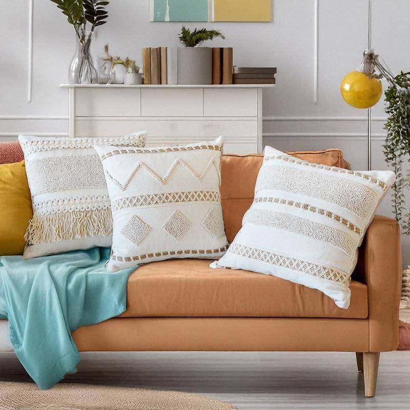 波西米亚圈绒抱枕编织花边床头靠垫套民宿沙发抱枕套家用靠枕坐垫,居家布艺,抱枕被,淘宝优惠券,粉丝福利购,淘宝优惠卷