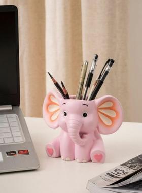 卡通创意可爱动物大象笔筒收纳盒摆件家居卧室办公室桌面装饰摆件
