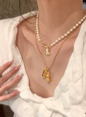 S925纯银金刚杵貔貅项链女款轻奢国潮高级感锁骨链送女友生日礼物