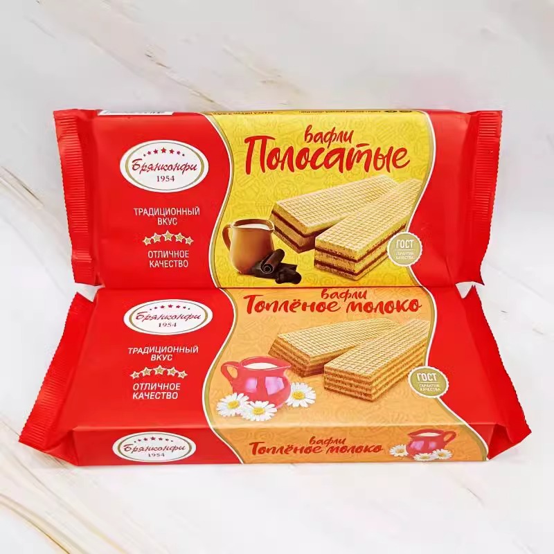 俄罗斯斯拉贡威化饼干零食早餐饼干多种口味多层夹心休闲食品190g